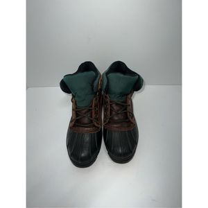 vintage Eddie Bauer Duck Boots Thinsulate Mens Size 8m Leather Brown Green